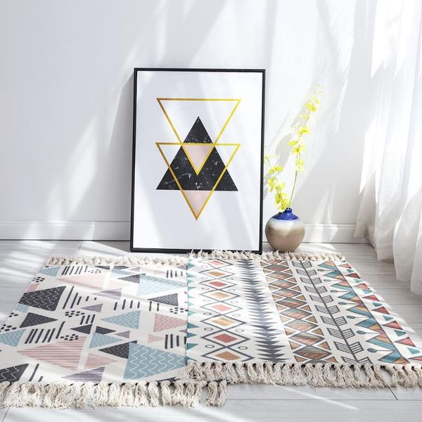 bath mats multifunction geometric tassels rug living room bedroom balcony door pad dust-proof waterproof environmental foot